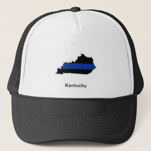 Kentucky Thin Blue Line Trucker Hat Trucker Pet (Voorkant)