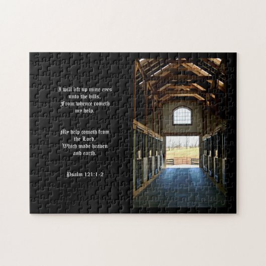 Kentucky Uitzicht uit de schuur, Psalm 121:1-2 Legpuzzel (Horizontaal)