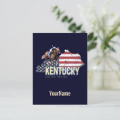 Kentucky United States Retro State Map  VS Feestdagenkaart (Staand voorkant)