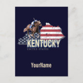 Kentucky United States Retro State Map  VS Feestdagenkaart (Voorkant)