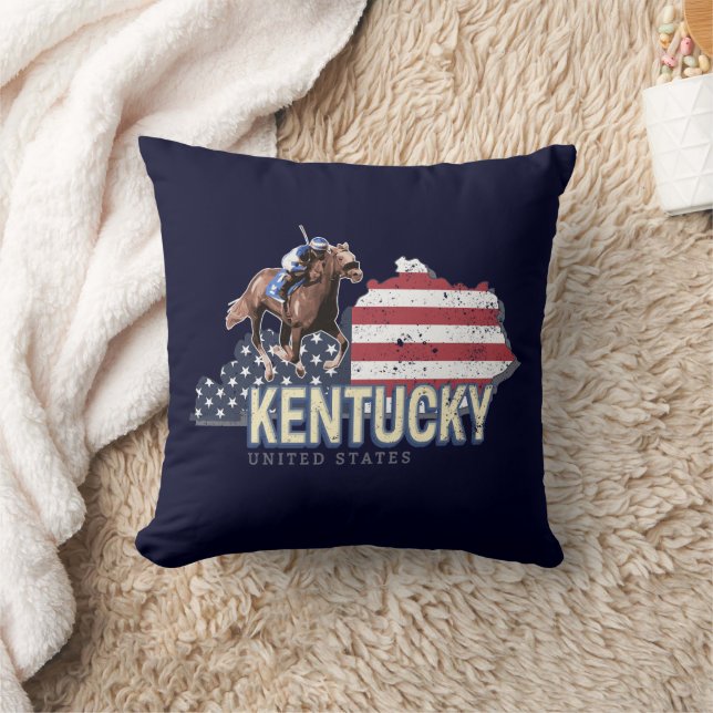 Kentucky United States Retro State Map  VS Kussen (Deken)