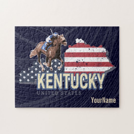 Kentucky United States Retro State Map VS Legpuzzel (Horizontaal)