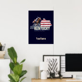 Kentucky United States Retro State Map  VS Poster (Thuiskantoor)