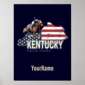 Kentucky United States Retro State Map  VS Poster (Voorkant)