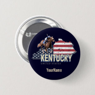 Kentucky United States Retro State Map VS Ronde Button 5,7 Cm