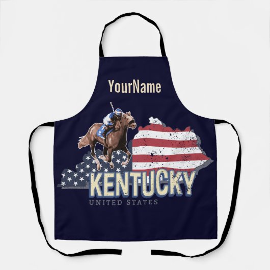 Kentucky United States Retro State Map  VS Schort (Voorkant)