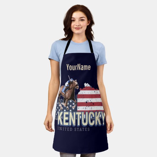 Kentucky United States Retro State Map  VS Schort (Gedragen)