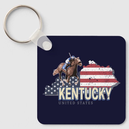 Kentucky United States Retro State Map  VS Sleutelhanger (Voorkant)