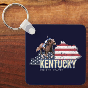Kentucky United States Retro State Map  VS Sleutelhanger