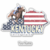 Kentucky United States Retro State Map  VS Sticker (Voorkant)