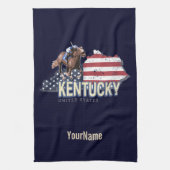Kentucky United States Retro State Map  VS Theedoek (Verticaal)