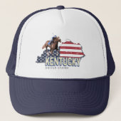 Kentucky United States Retro State Map  VS Trucker Pet (Voorkant)
