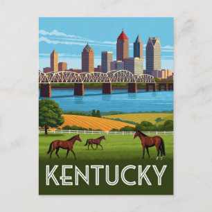 Kentucky USA Bluegrass Land Zuidelijke Reis 🐎 Briefkaart