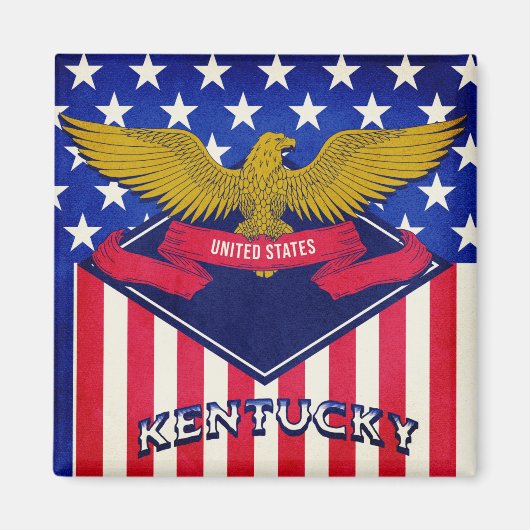 Kentucky USA Flag Magneet (Voorkant)