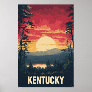 Kentucky USA Kunst Vintage Illustratie Reizen Poster