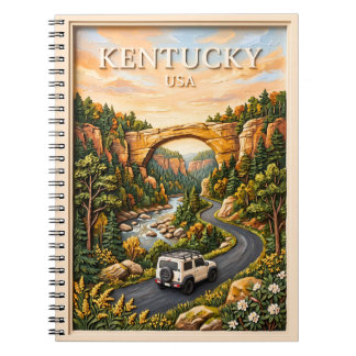 Kentucky USA Road Trip 3D Textured Red River Gorge Notitieboek