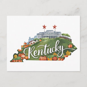 Kentucky USA Staat Vorm Vintage Waterverf Briefkaart