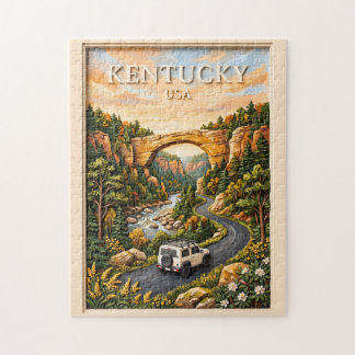 Kentucky USA Wegreis 3D Textuur Red River Gorge Legpuzzel