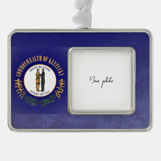 Kentucky Verzilverd Omlijst Ornament (Voorkant)