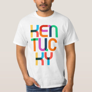 Kentucky Vintage Retro Pop Art 80s Regenboog Kleur T-shirt
