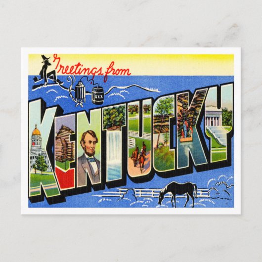 Kentucky Vintage Travel Briefkaart (Voorkant)