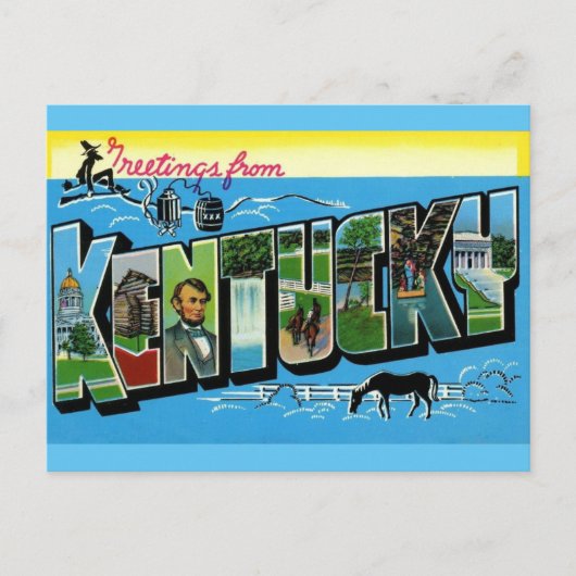 Kentucky Vintage Travel Briefkaart (Voorkant)
