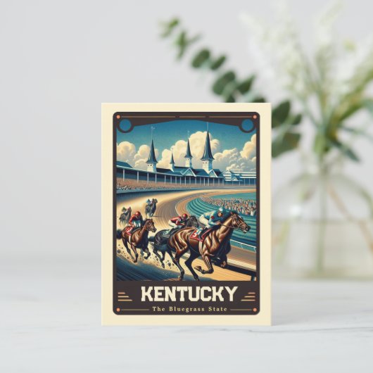 Kentucky | Vintage van patriottische spirit Briefkaart (Staand voorkant)