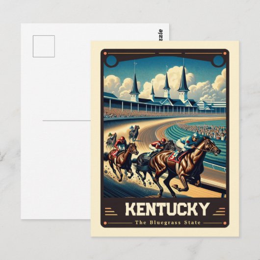 Kentucky | Vintage van patriottische spirit Briefkaart (Voorkant / Achterkant)