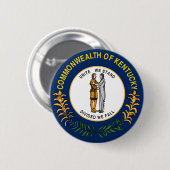 Kentucky vlag ronde button 5,7 cm (Voorkant /achterkant)