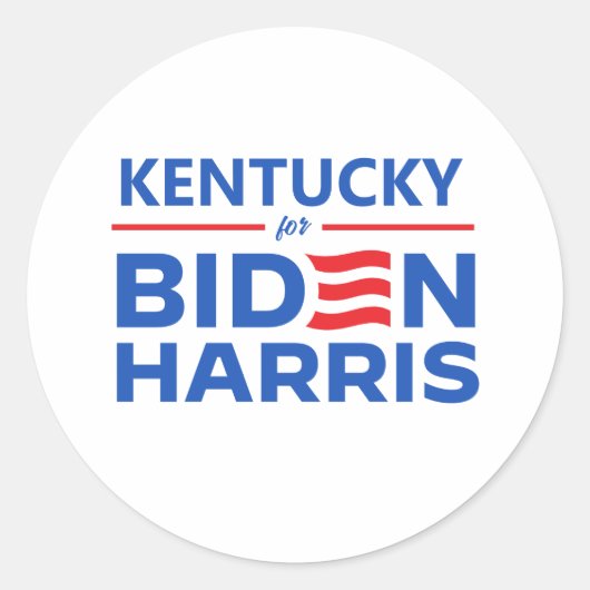 Kentucky voor Biden Harris Ronde Sticker (Voorkant)