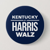 Kentucky voor Harris Walz Ronde Button 7,6 Cm (Voorkant)