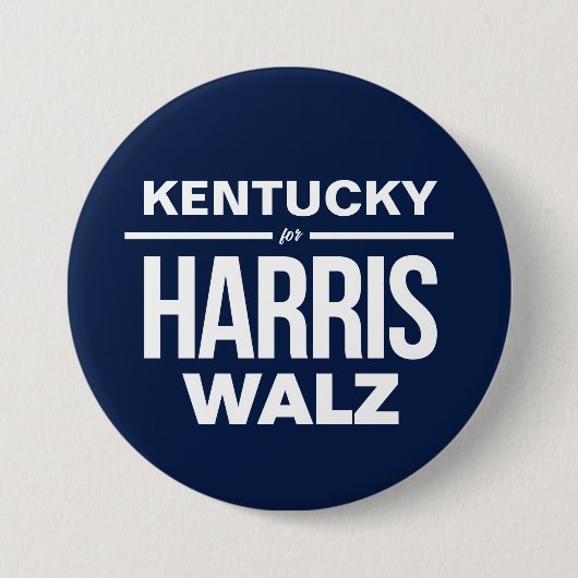Kentucky voor Harris Walz Ronde Button 7,6 Cm (Voorkant)