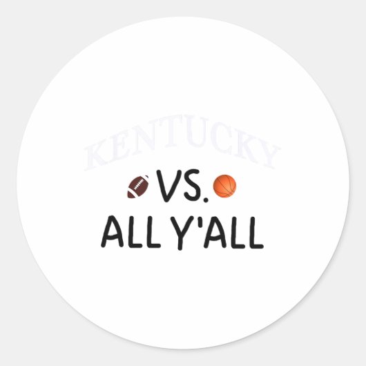 Kentucky vs. All Y'all Football Sketel Ronde Sticker (Voorkant)