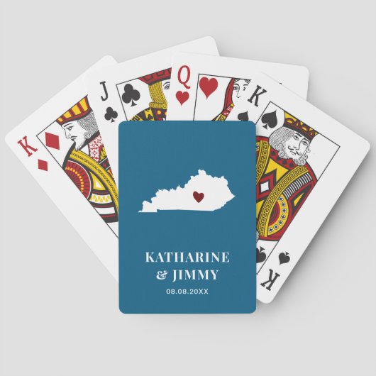 Kentucky Wedding Favor Deck of Cards, State Map Pokerkaarten (Achterkant)