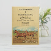 Kentucky Wedding Invitation Horses Kaart (Staand voorkant)