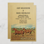 Kentucky Wedding Invitation Horses Kaart (Voorkant / Achterkant)