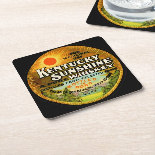  Kentucky Whiskey Label Kartonnen Onderzetters (Schuin)