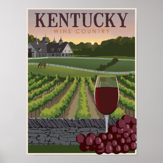 Kentucky-wijnland Poster (Voorkant)