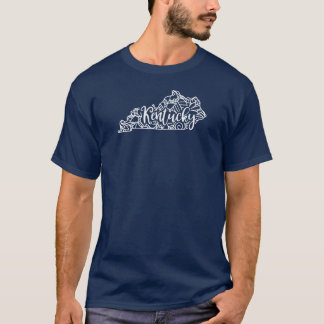 Kentucky zwart en wit kaart t-shirt