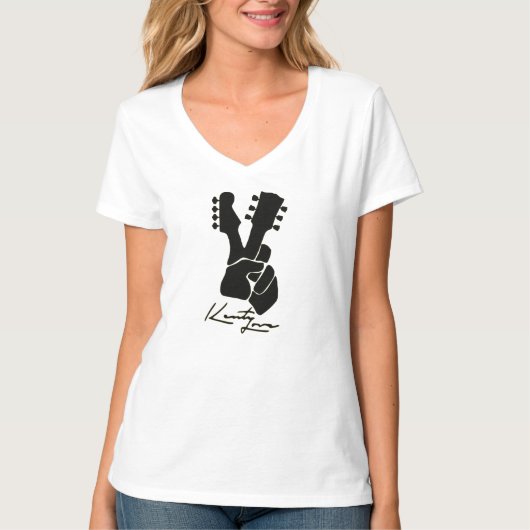 Kenty Love Logo Women's Basic V-Neck T-Shirt (Voorkant)