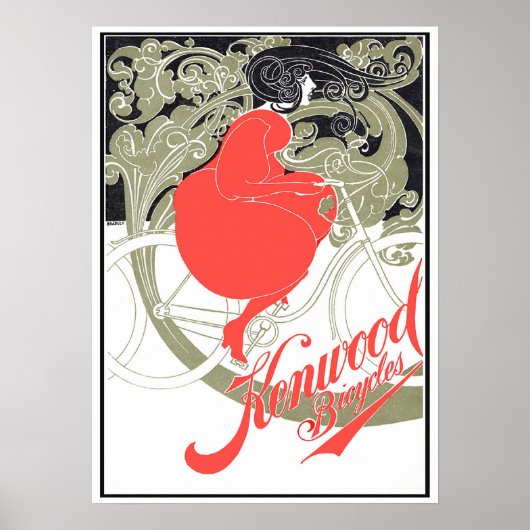 Kenwood Bicycles Art Nouveau Poster (Voorkant)
