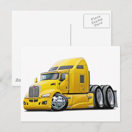 Kenworth 660 Yellow Truck Briefkaart (Voorkant / Achterkant)
