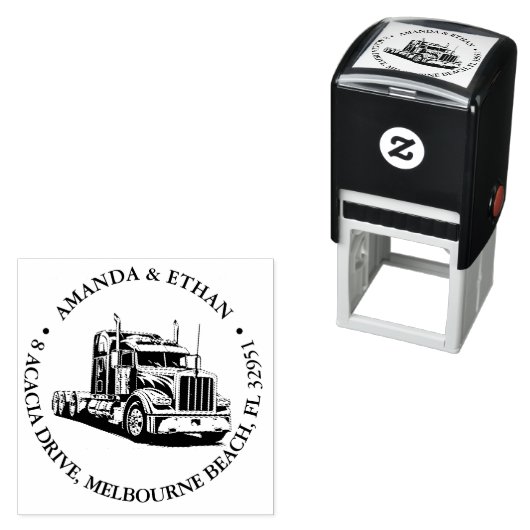 Kenworth Semi Truck Thema Zelfinktende Stempel (In situ)