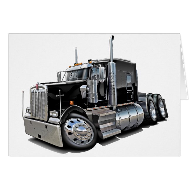 Kenworth w900 Black Truck (Voorkant Horizontaal)