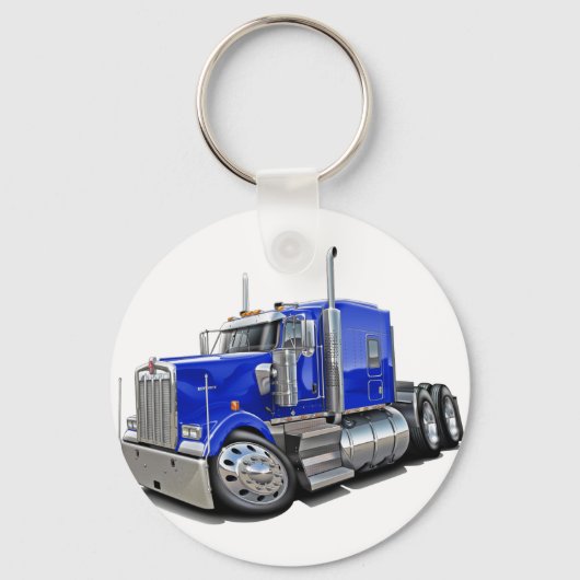 Kenworth w900 Blue Truck Sleutelhanger (Voorkant)