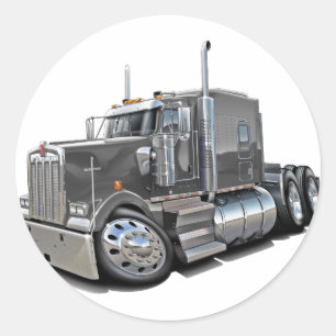 Kenworth w900 Grijze Vrachtwagen Ronde Sticker