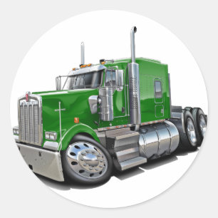 Kenworth w900 groene vrachtwagen ronde sticker