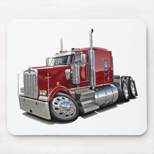 Kenworth w900 Maroon Truck Muismat (Voorkant)