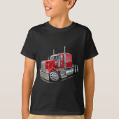 Kenworth w900 Red Truck T-shirt (Voorkant)