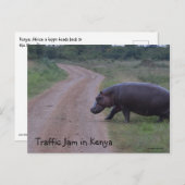 Kenya Africa Traffic Jam Hippo Briefkaart (Voorkant / Achterkant)
